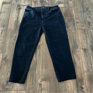 White House Black Market Women’s Black Skinny Crop Frayed Hem Size 6